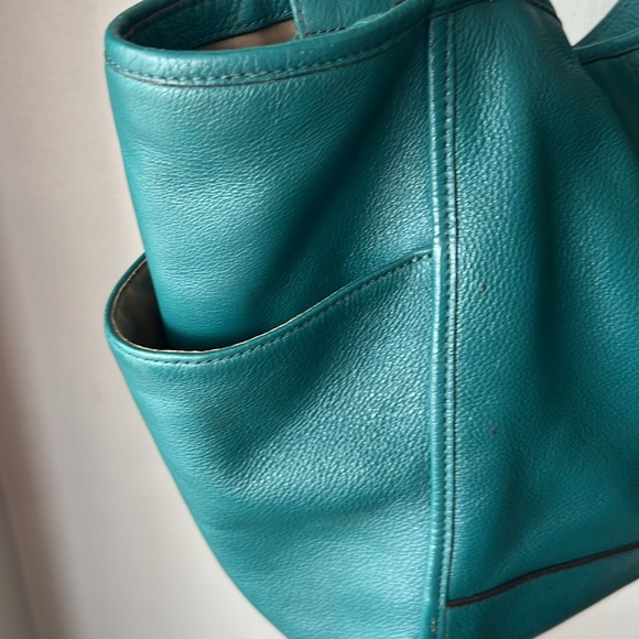 Turquoise Coach Purse, EUC - Picture 4 of 9